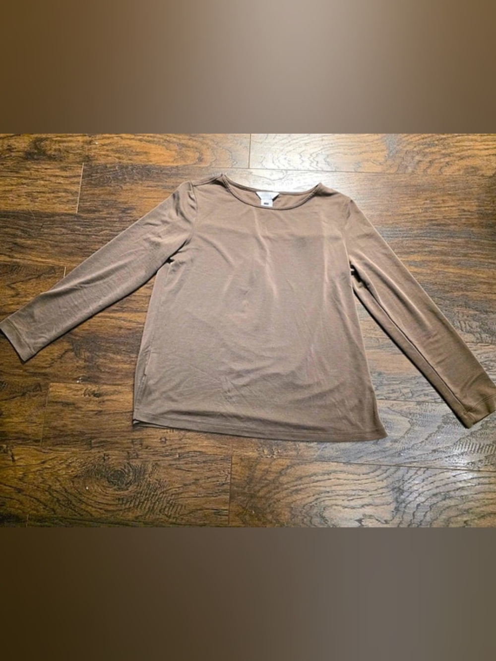 Multiples Long Sleeve Top in Brown Size XS Like New